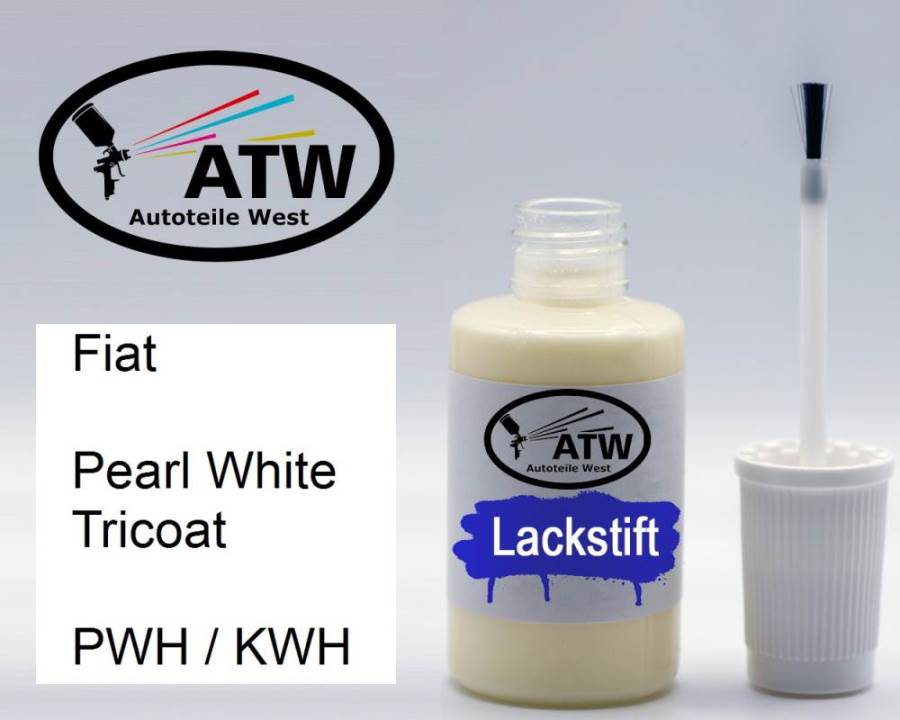 Fiat, Pearl White Tricoat, PWH / KWH: 20ml Lackstift, von ATW Autoteile West.